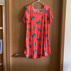 NWOT Neon Floral Dress, Size 1XL, 92% Polyester 8% Spandex